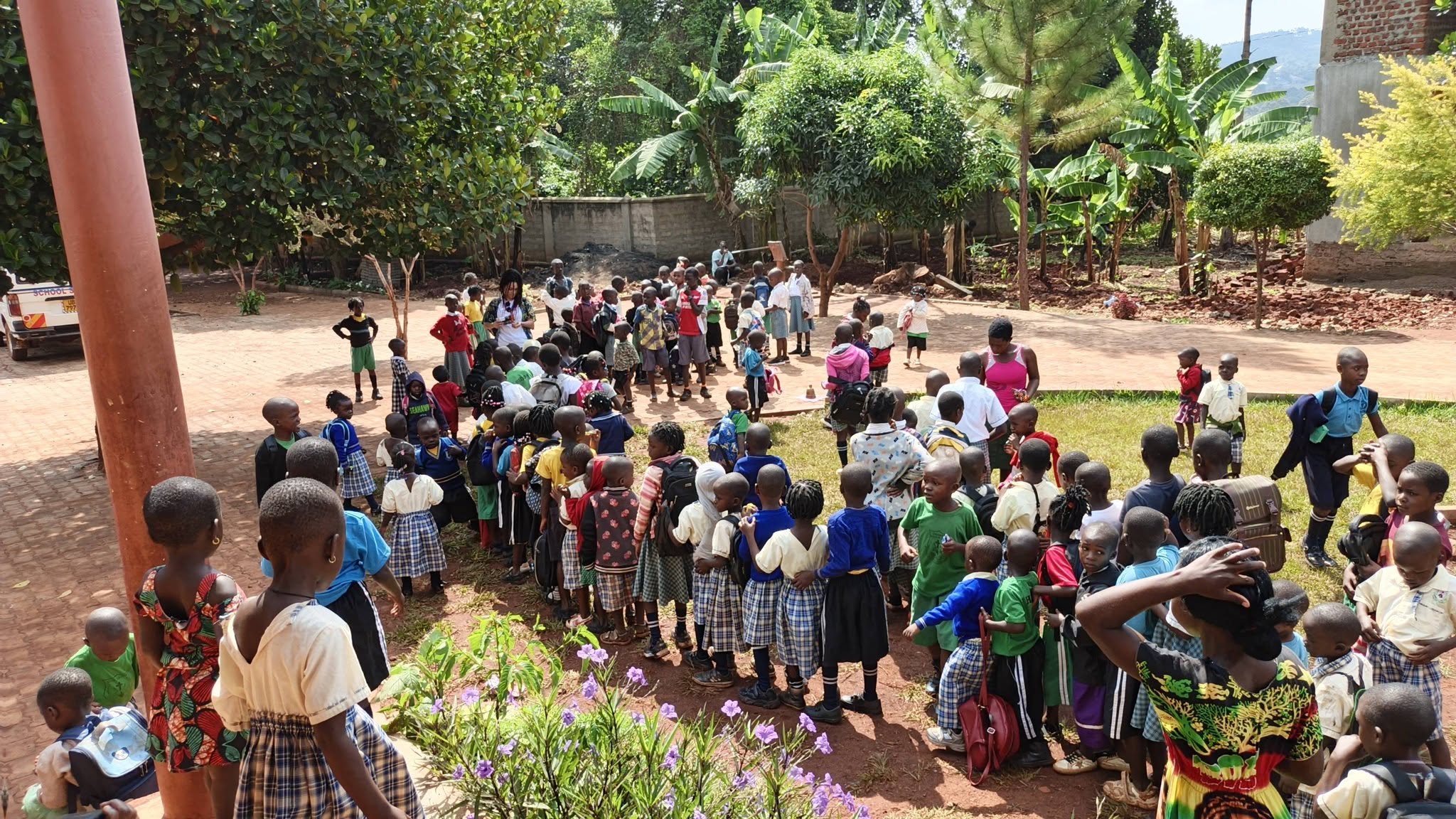 Supporters gathering to help the school